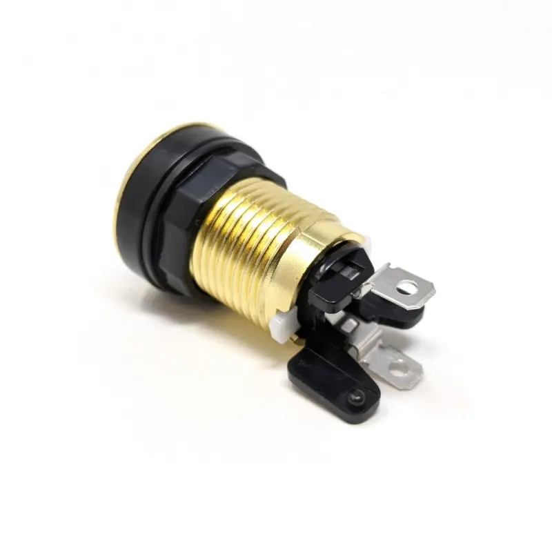 Paradise LED Button - Chrome Gold and Green - Image 2